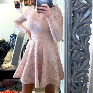 My Michelle long sleeve lace homecoming dress